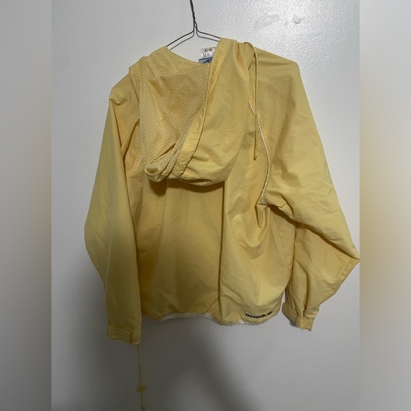 WOMENS VINTAGE REEBOK WINDBREAKER PULLOVER JACKET Size M Yellow - Picture 5 of 12